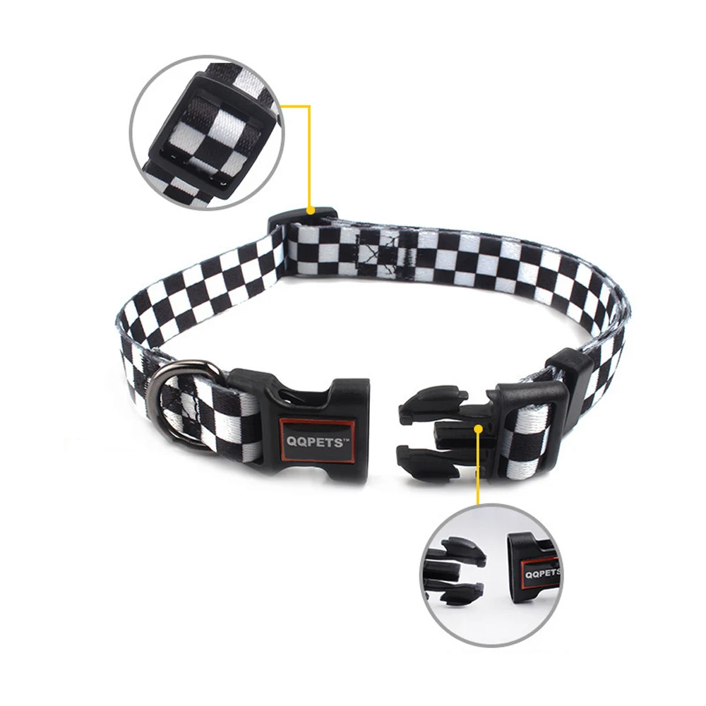 Adjustable Dog Collar 4 Sizes Durable Safety Fashion Buckle Collars for Small Medium Large Dogs Printing Painted Pet Accessories 