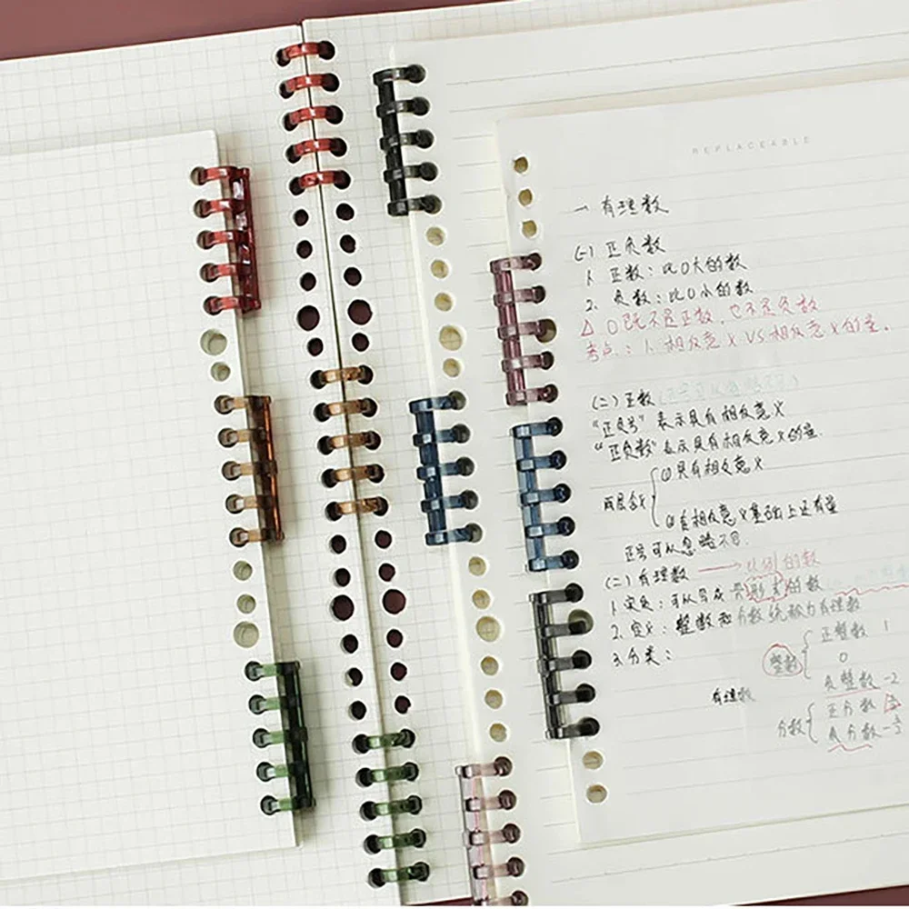 10PCS Practical Loose Leaf Book Spiral Binder Inner Hinged Ring Binding Rings Desk Calendar Circle for Card Key Album