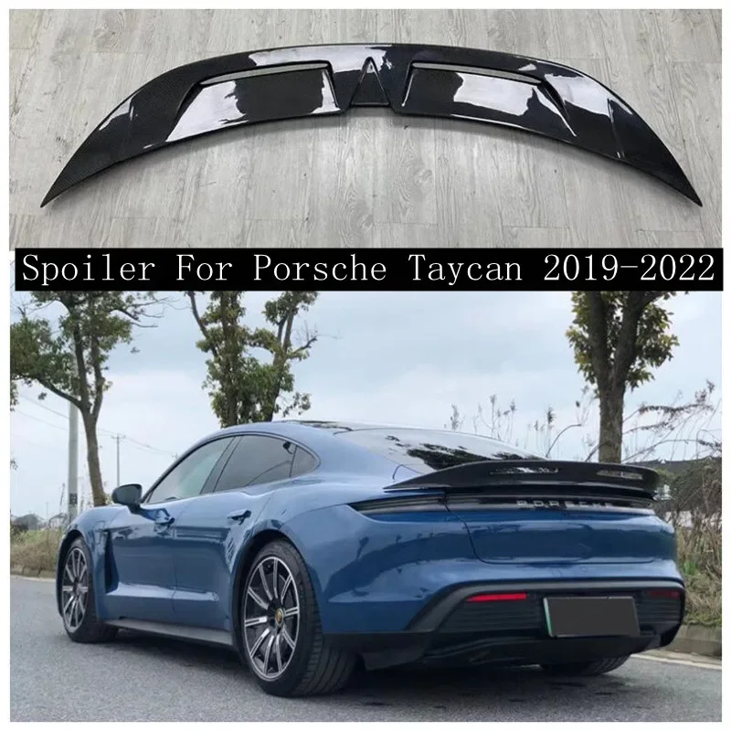 

Fits For Porsche Taycan Turbo/ Turbo S 2019-2023 High Quality Carbon Fiber Rear Trunk Lip Spoiler Wing