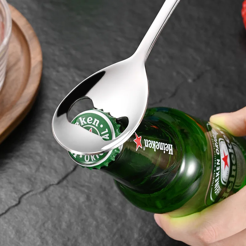 304 Beer Spoon Opener Stainless Steel Spoon Thickening Multifunctional Bottle Opener Tool beer spoon opener