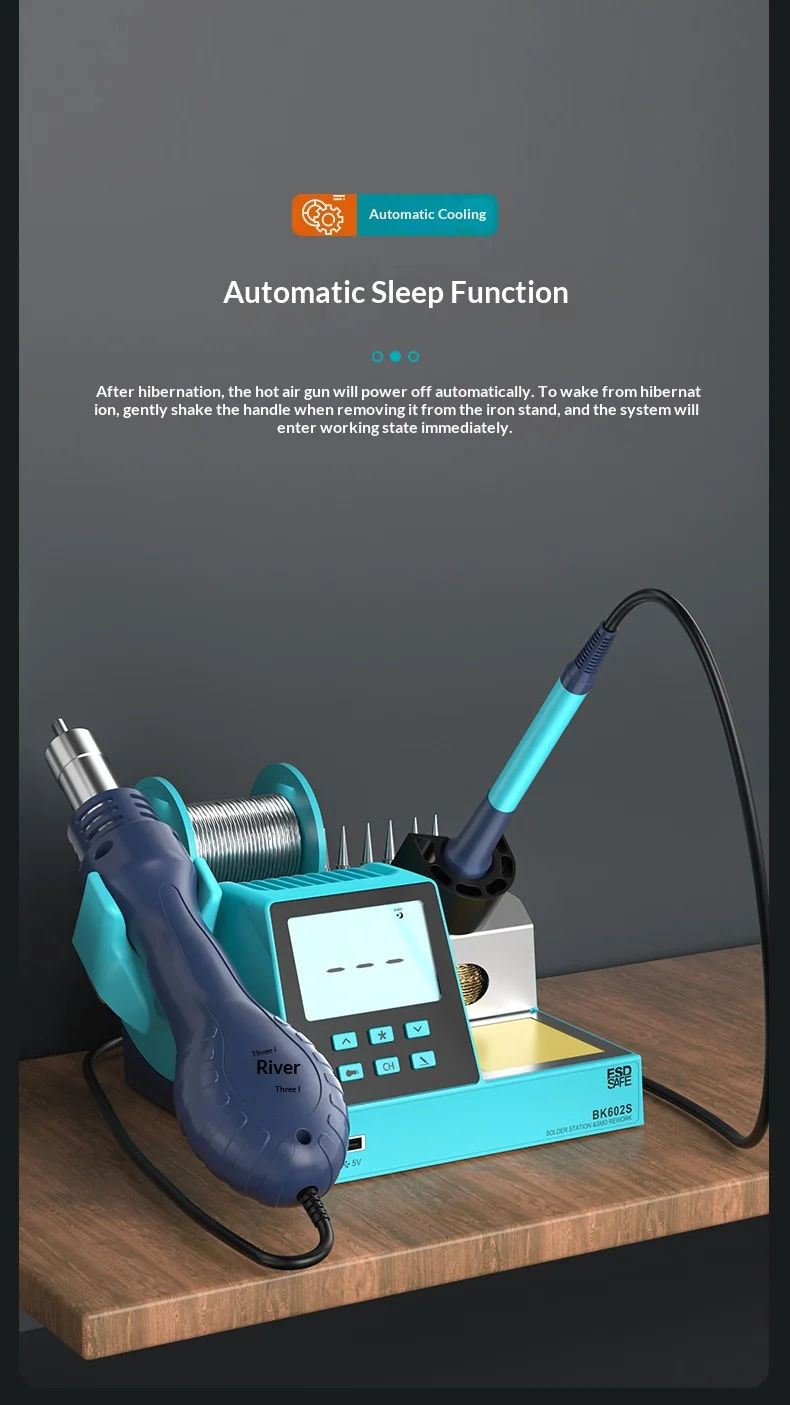 JH Digital Hot Air Rework & Soldering Station 2-in-1 with 640W Max Power 100-500