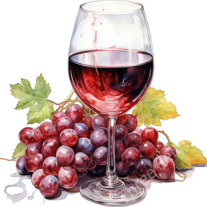Description Picture 6 of itemThree Ratels QCF314 Grape wine watercolor wall sticker, waterproof kitchen tile sticker