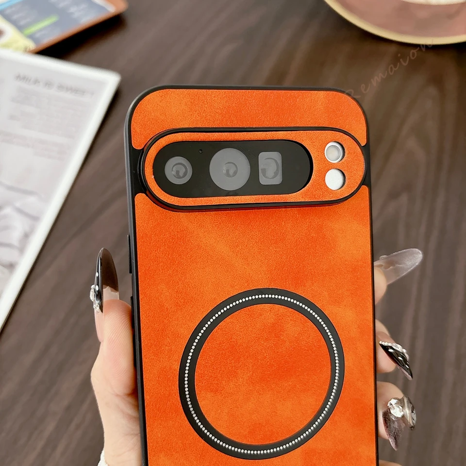 Luxury Magnetic Retro Leather Armor Phone Case - Shockproof Protector Cover