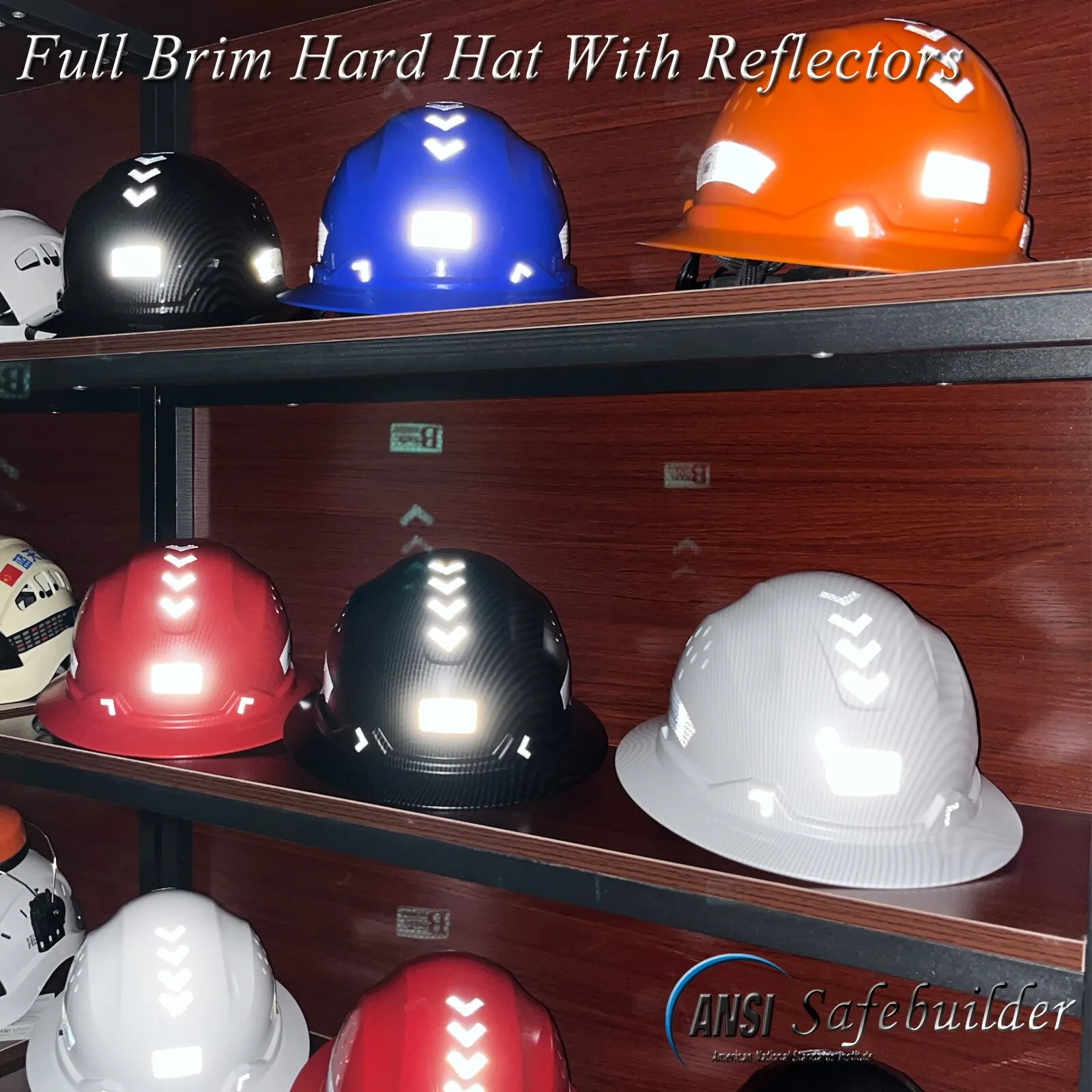 Full Brim Hard Hat Breathable Safety Helmet Vented ANSI Z89.1 Approved Lightweight Hard Hats Construction & Industrial