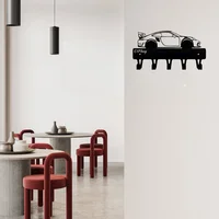 Hangers 1pc Racing Car Ornaments Metal Key Holder Wall Mount Hook Art Modeling Decorative Accessories Wall Mount Hook Hanger 1