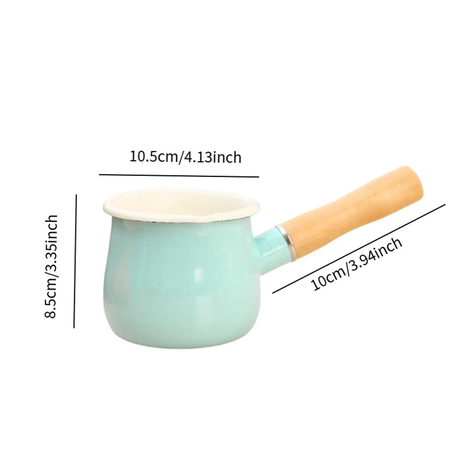 Enamel Milk Pot with Spout with Anti Scald Handle Nonstick Cookware Soup Pot for Home Induction Cooker Outdoor Gas Stove Kitchen
