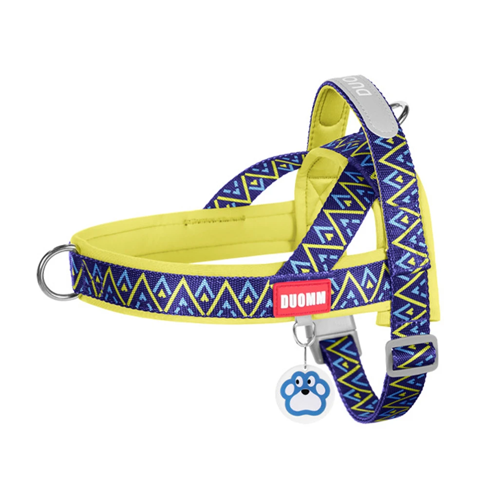 Fashionable Printed Dog Harness - Soft, Adjustable, No-Pull Padded Vest with Handle