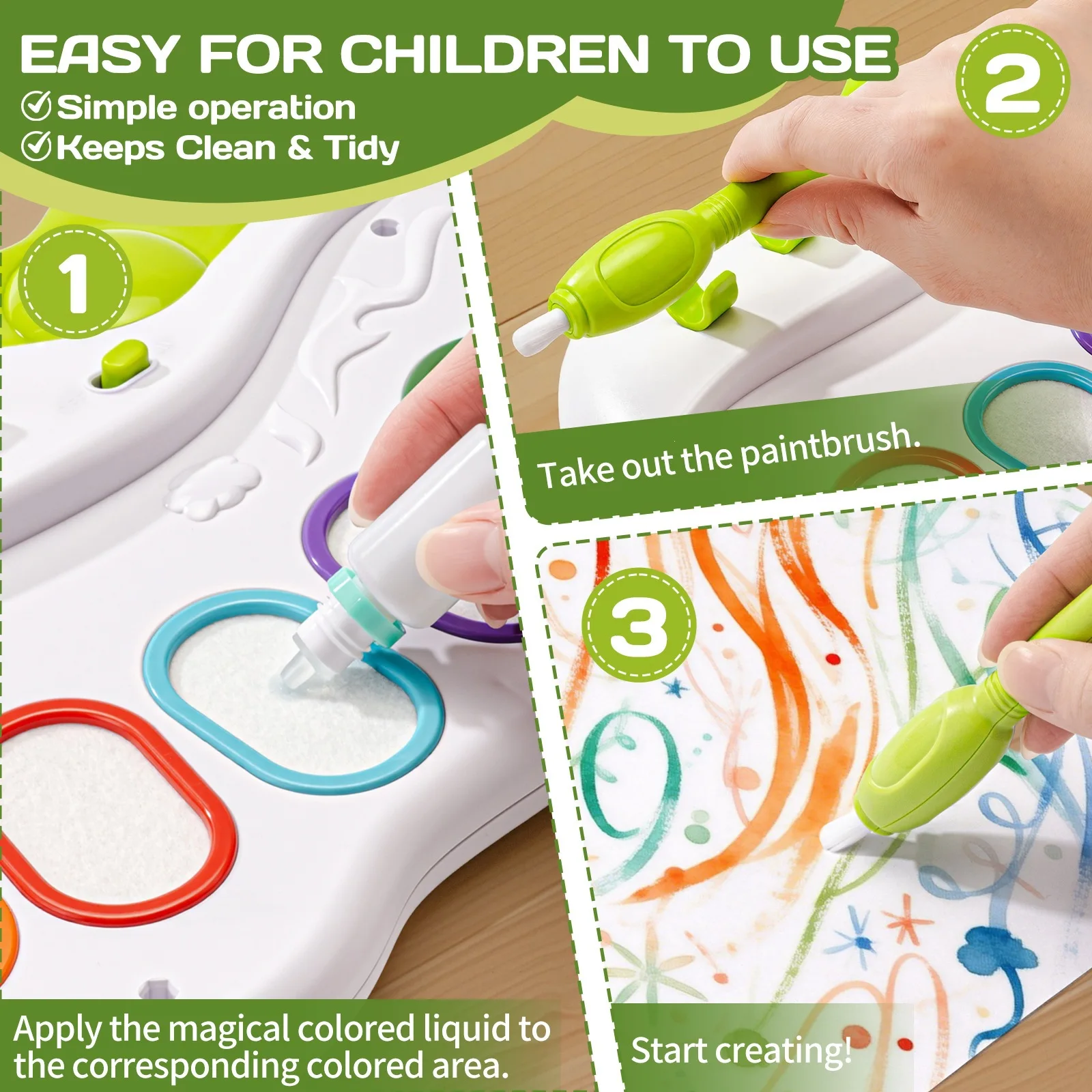 Set di Lavagna Magica per Disegno e Graffiti per Bambini, Giocattolo Educativo per l'Apprendimento Precoce, Regalo di Compleanno Colorato e Divertente - immagine 4
