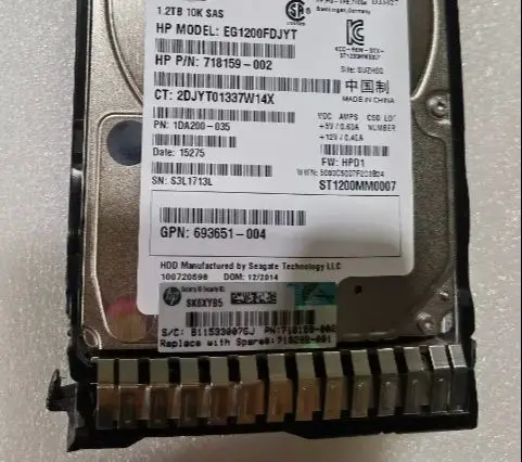 For 718159 002 718292 001 693651 004 1 2T 10K SAS 6G hard drive