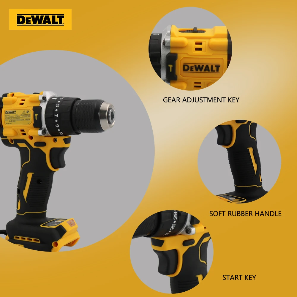 DeWalt DCD805 20V Brushless Cordless Impact Drill 1/2 Rechargeable  Variable Speed Power Supply Powerful Electric Tools 4