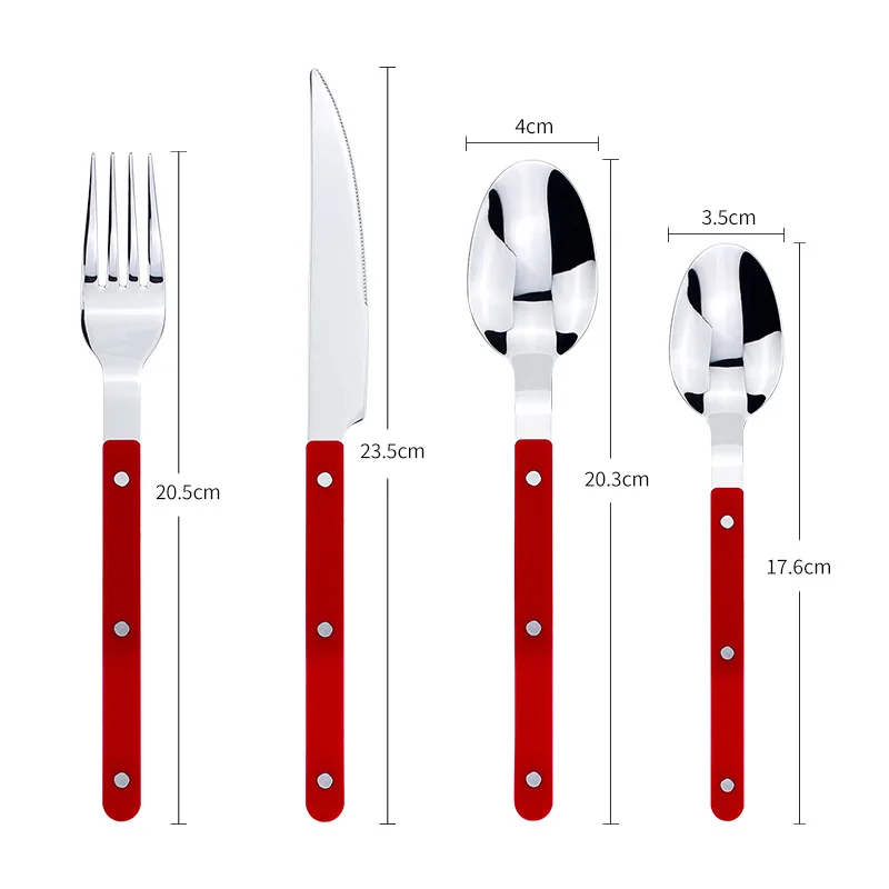 Conjunto de utensílios de mesa de aço inoxidável 304, 4 peças, faca doméstica, garfo, colher de sobremesa, conjuntos de talheres de restaurante com designs elegantes