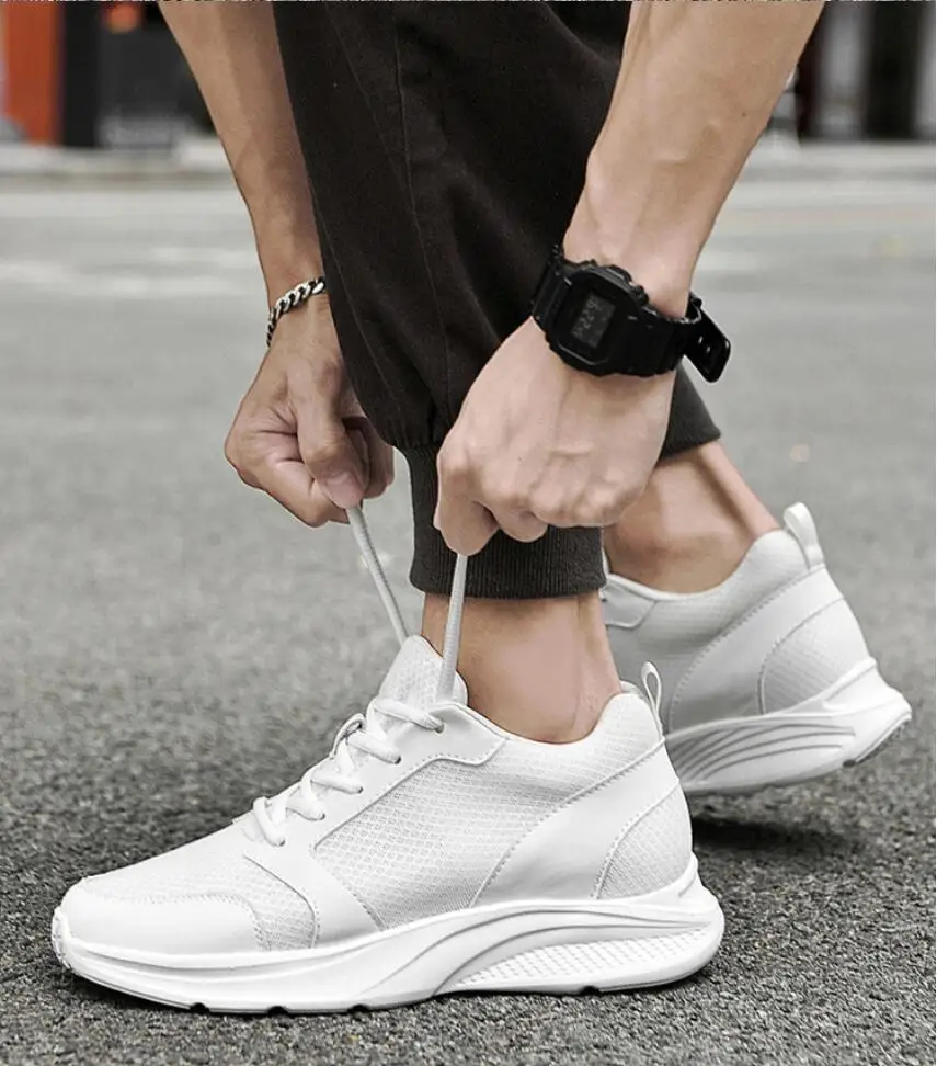 Herren Größere Sneaker 8cm Einlegesohlen Erhöhung Schuhe_voghion.com