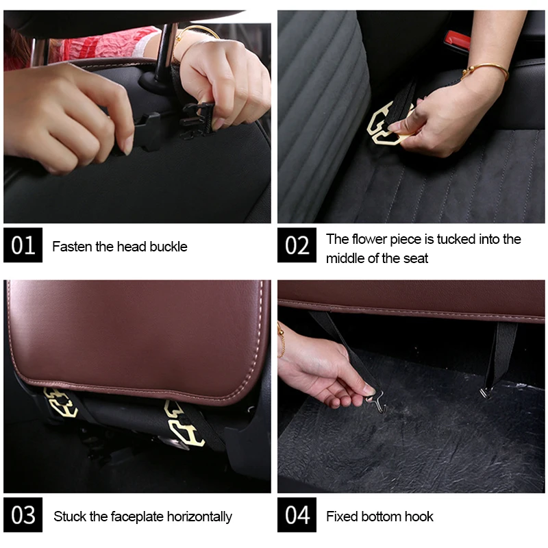 Anti Kick Pad Children Leather Universal Car Interior Seat Back Protector Cover Storage Pocket Auto Organizer car seat protector car seat organizer