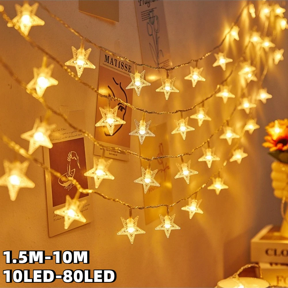 LED Fairy String Lights – Star Chain for Celebrations and Decorations