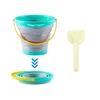 Foldable Beach Bucket Children's Foldable Bucket Play Sand Toys Bright Colors Silicone Beach Toys For Lake Backyard Beach Garden 2