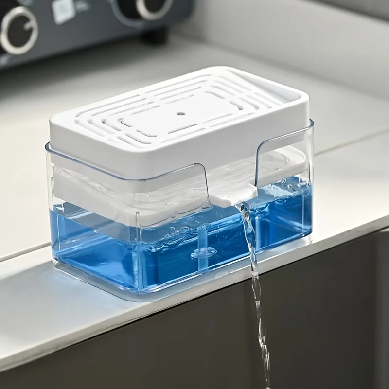 Creative Kitchen Sink Drain Soap Dispenser Dishwashing Soap Press Soap Box With Sponge Kitchen Detergent Container 1