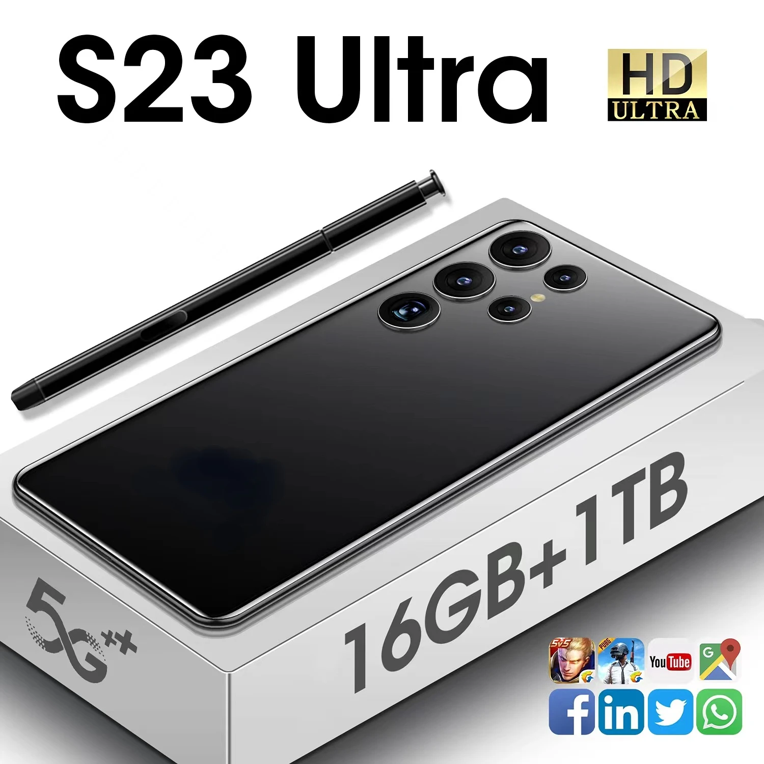 S23 Ultra-teléfono inteligente versión Global, Smartphone con pantalla  completa de 6,8 pulgadas, identificación facial, 6800mAh, 4G, 5G