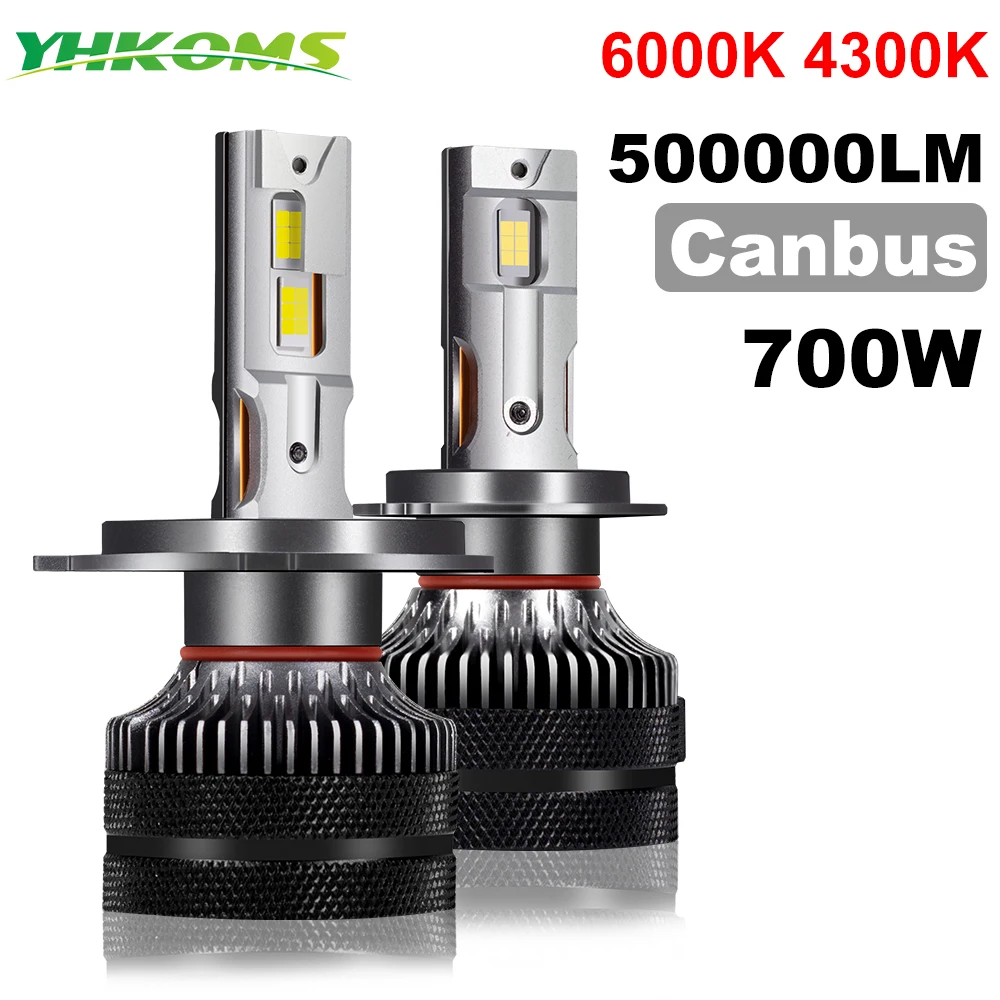 Лампы для автомобильных фар YHKOMS K5C K5F B50 H7 H4 светодиодный Canbus 700W 500000LM H4 H11 H8 H9 H1 HB3 9005 HB4 6000K 4300K