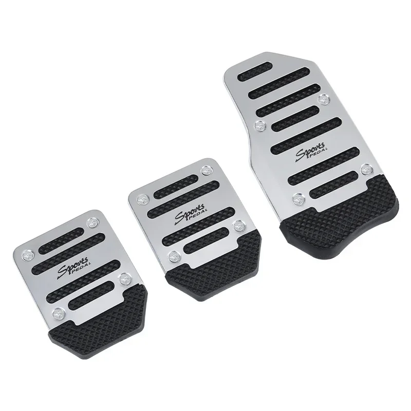 Universal Aluminum Manual Series Automatic Non-Slip Car Pedal Cover Set Kit Pedal Red/Blue/Silver Car Interior Accessories
