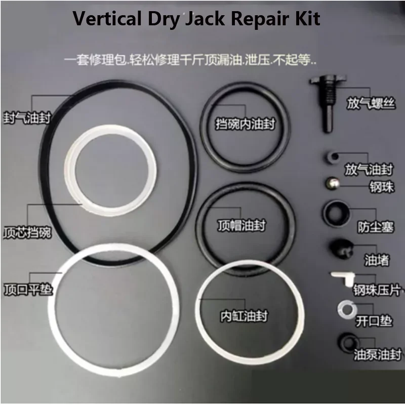 Kit Riparazione Martinetto Idraulico: Guarnizioni, Valvole, Nucleo Pompa, Per Cilindri 40 Mm, Professionale!
