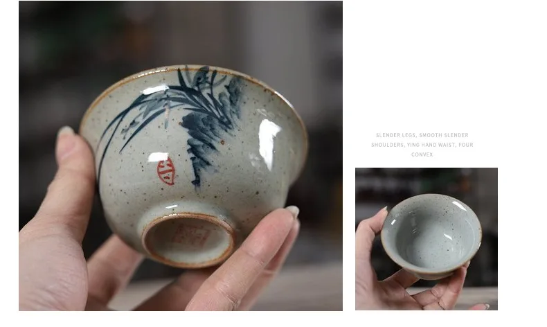 Description Picture 4 of itemHandpainted Chinese Sancai Gaiwan Pottery Tea Cup Bowl Kung Fu Teacups Home Decor Ceramic Teaware Tea Tureen Set