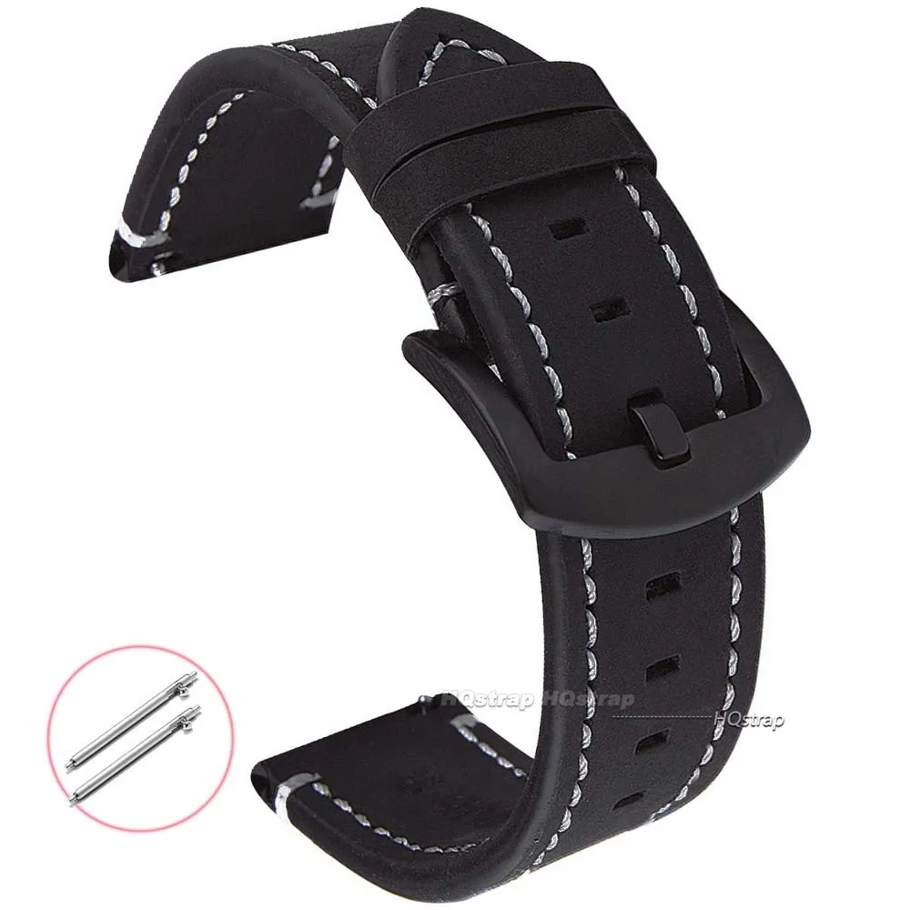 Vintage-Style Leather Quick Release Watch Strap | Premium Replacement Band