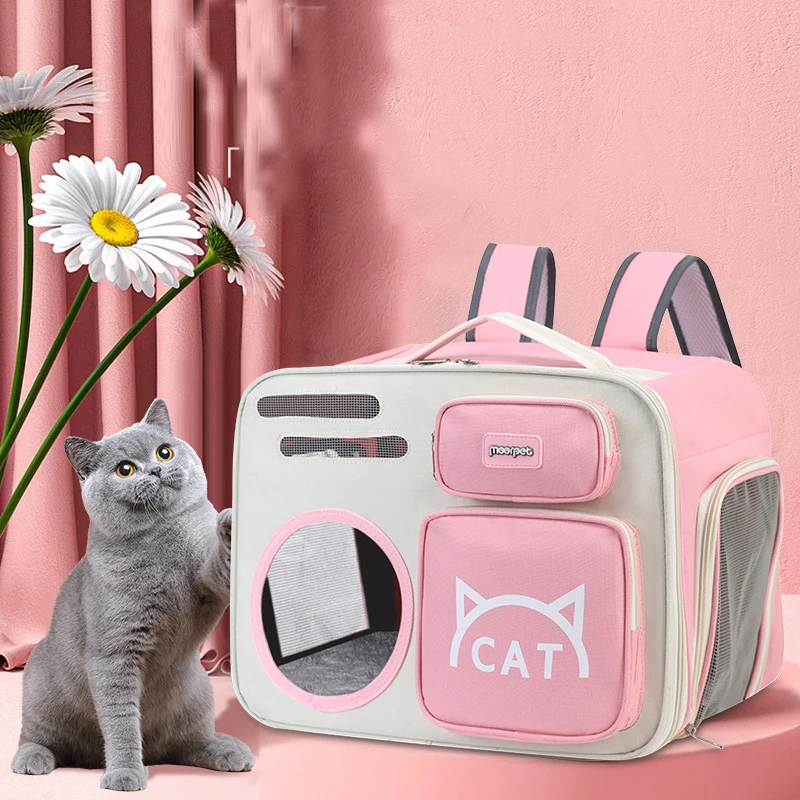 애완 동물 고양이 운반 가방 강아지 개 배낭 야외 항공사 승인 애완 동물 용품을위한 대형 뷰 통기성 캐리어 가방