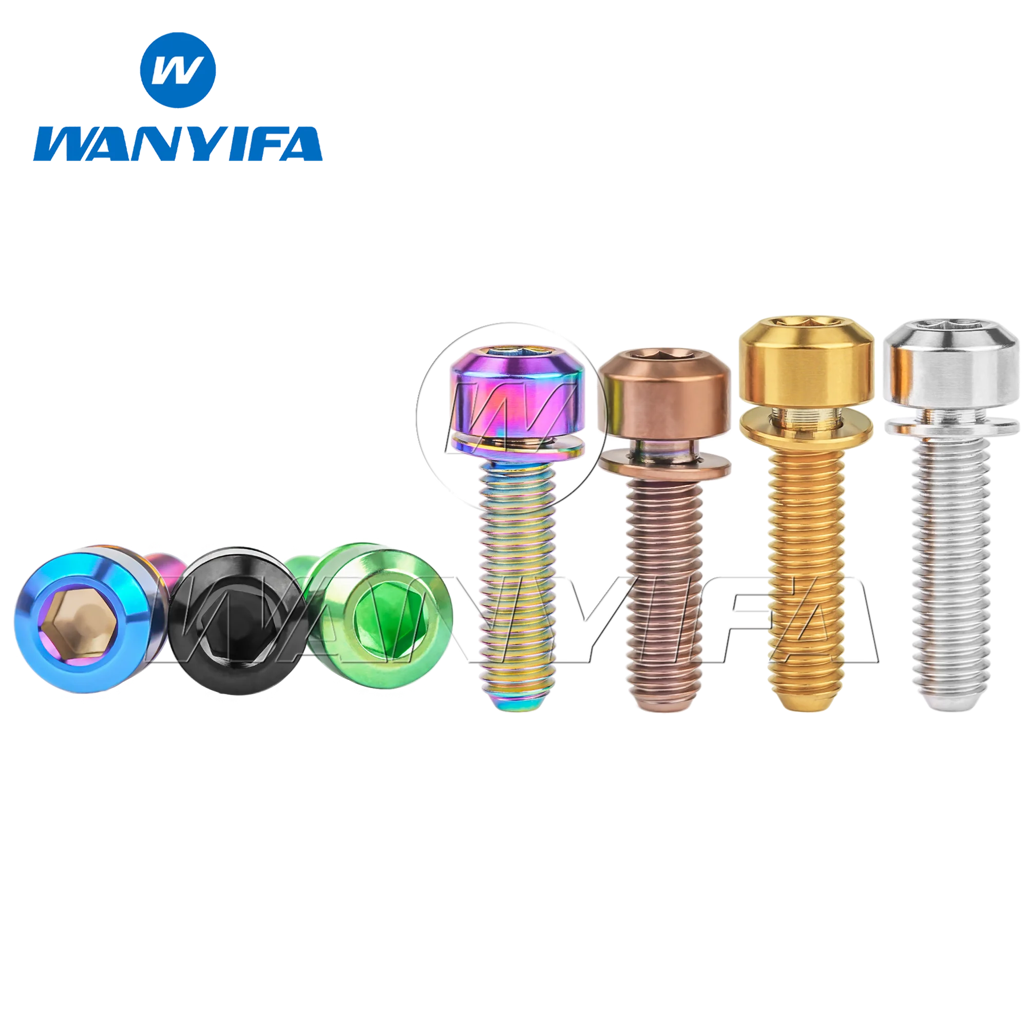 Titanium Bolts Wanyifa Titanium Bolt M5 x16 18 20MM Mountain Bike Road Bike Fixed Handlebar Stem Screws