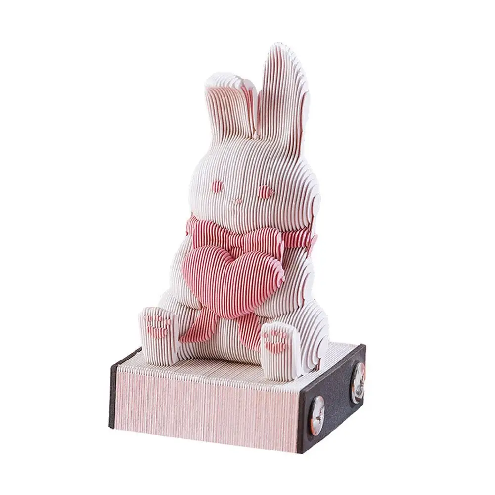귀여운 토끼 노트 큐브 토끼 메모 패드, 종이 노트, 아트 선물 블록, 친구 3D 노트, 커스텀 생일, 카와이 해리 I9c0