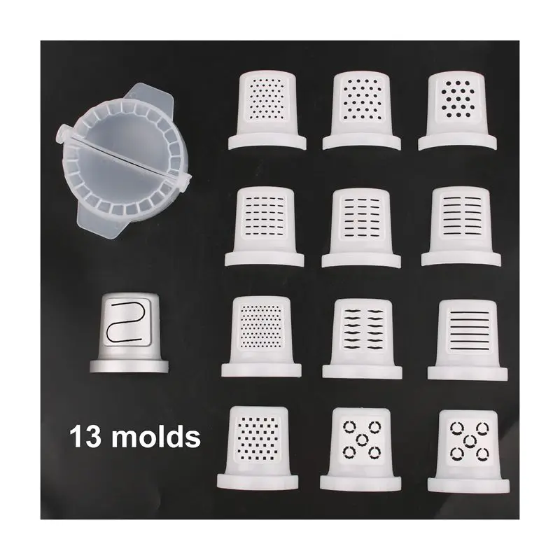 Electric Automatic Noodle Press machine with 13 mold Vegetable Grain Noodles Dumpling Maker Pasta Spaghetti Cutter Dough Kneader