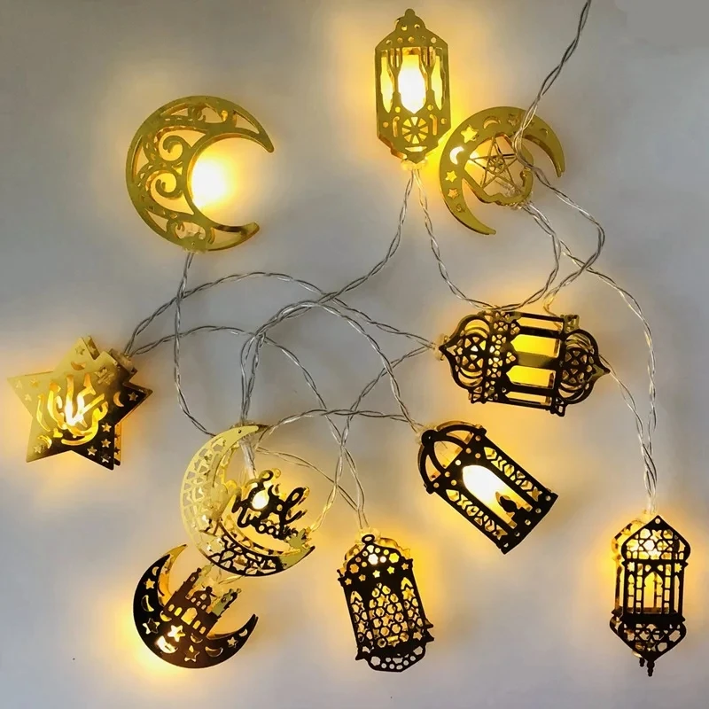 Moon Star Led String Lights Eid Mubarak Decor Ramadan Decoraion for Home 2024 Ramada Kareem Muslim