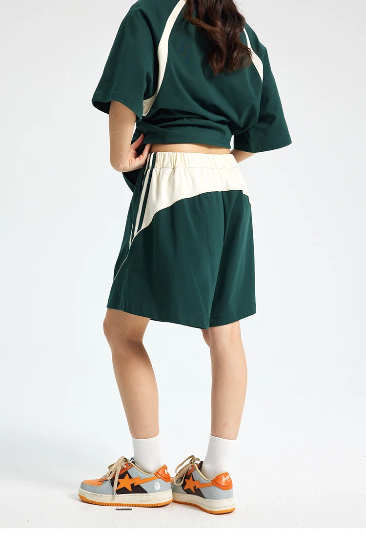 Side-Stripe Patchwork Track Shorts S780b02344d394ae6bc3a020fe9179421Y