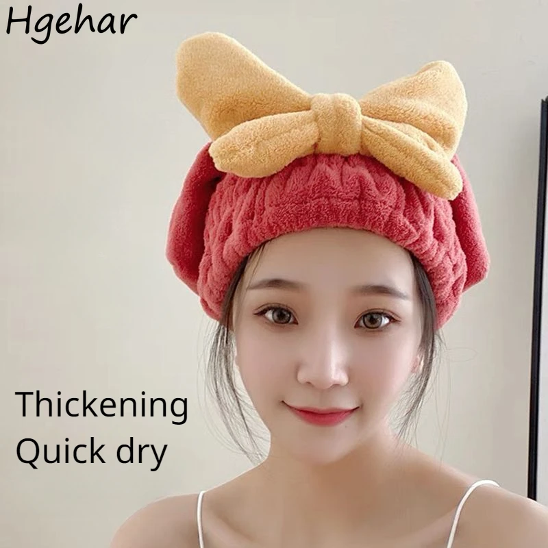 Cuffie Da Doccia Ad Asciugatura Rapida In Pile Corallo Cute Kawaii Big Bow Per Le Donne Make Up Sauna Spa Cuffia Per Capelli Asciugamano Da Bagno Wrap