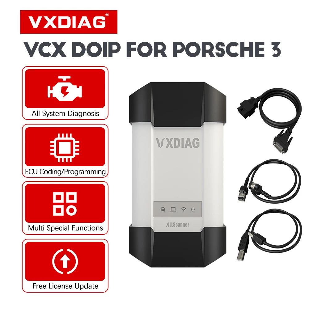 

VXDIAG VCX DoIP For Porsche 3 OBD2 Diagnostic Scanner Car Full System Diagnosis J2534 Programming Key ECU Coding ABS For Piwis 3