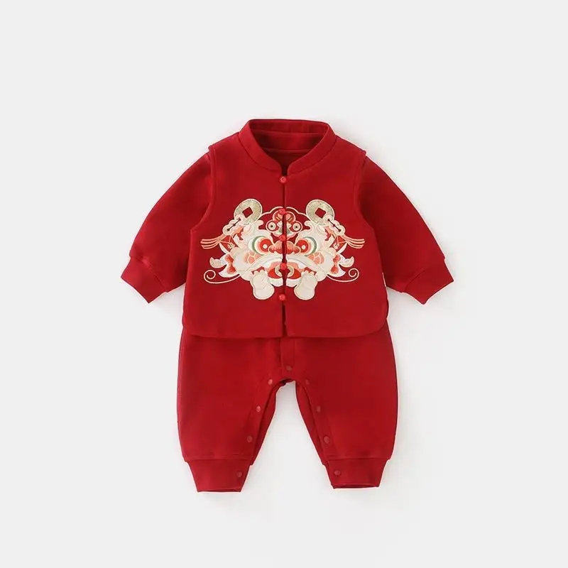 Autumn Jumpsuit Chinese Style Baby Boy Clothes Full Moon One Hundred Day One Year Old Dress 2