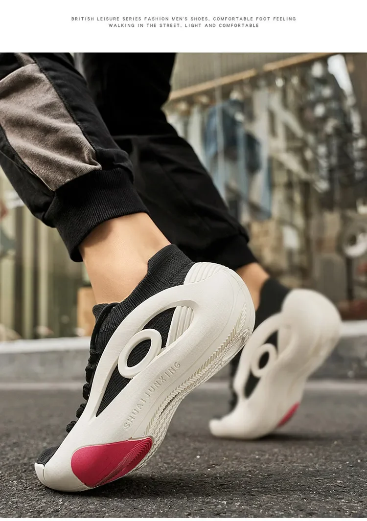 New 2025 Men's High-End Summer Shoes Trendy Versatile Mesh Breathable Thick Bottom Youth Running Sports Casual Shoes