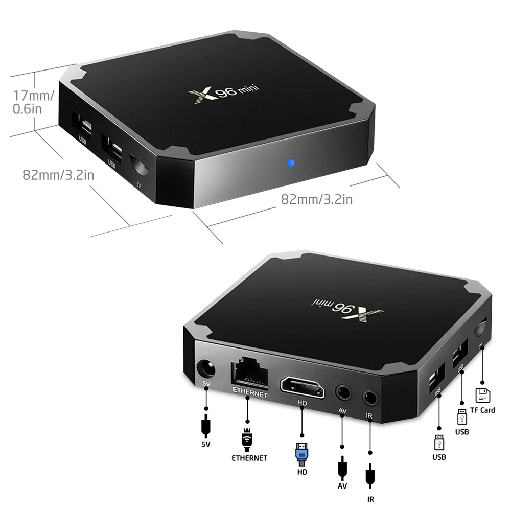 X96 Mini Smart Android 9.0 Tv Box Amlogic S905W TV Box 2GB 16GB Set Top Box 2.4GHz WiFi HDR 3D 4K Player X96mini 2
