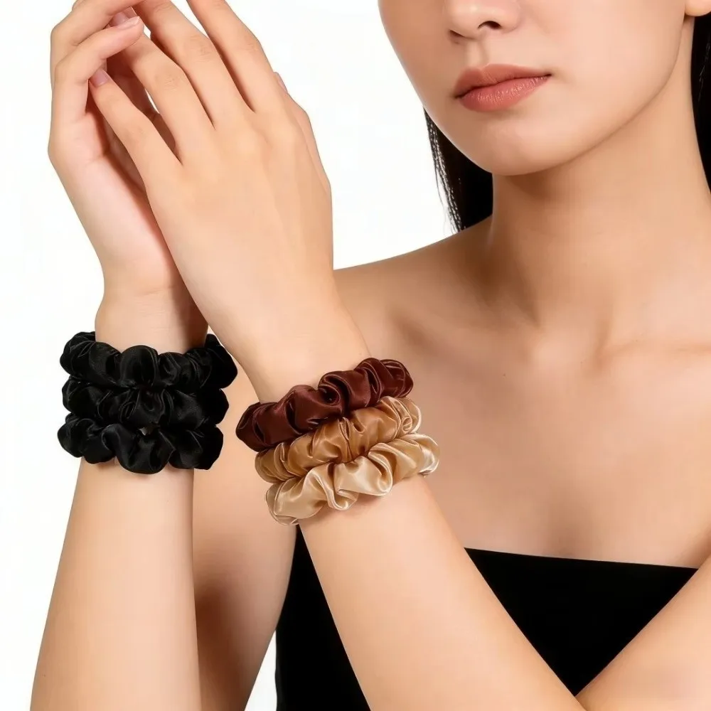 19 Stück Neue Dünne Satin-Haargummis Dehnbare Elastische Mehrfarbige Haargummis Schonende Haarbänder Damen-Kopfschmuck – Detail 6