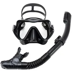 Panoramic View Tempered Glass Diving and Snorkeling Set (AllBlack)