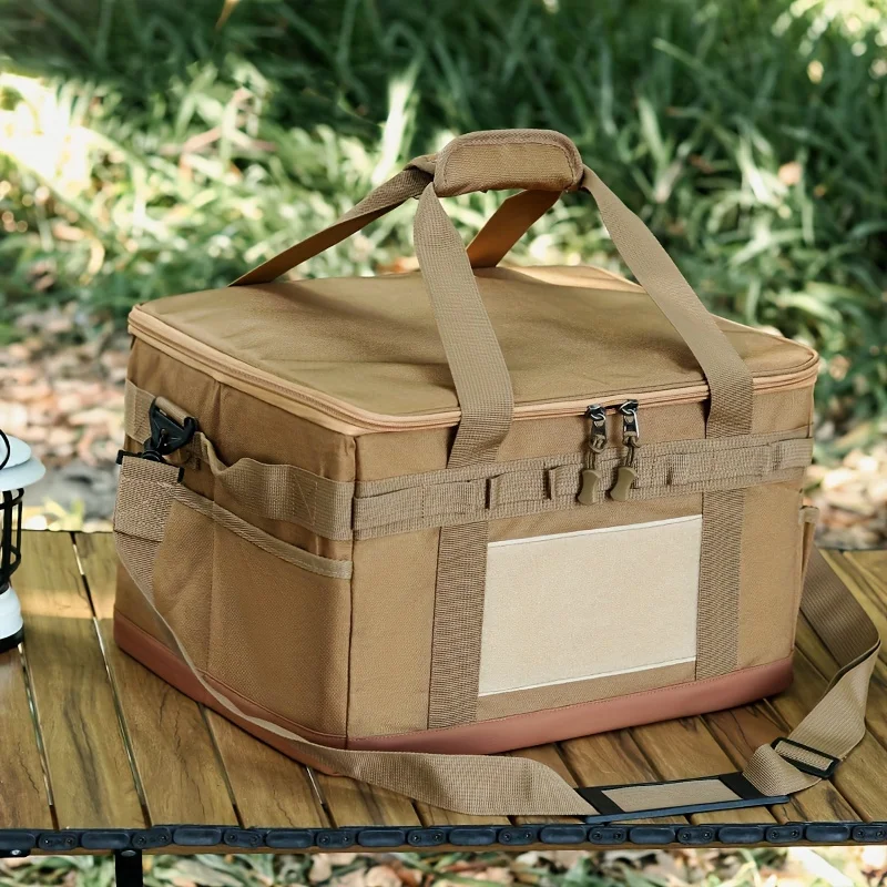 Camping Storage Bag Storage Bag 30L/45L Large Collapsible Cooking Trunk Organizer Waterproof Bottom 3 Adjustable Dividers