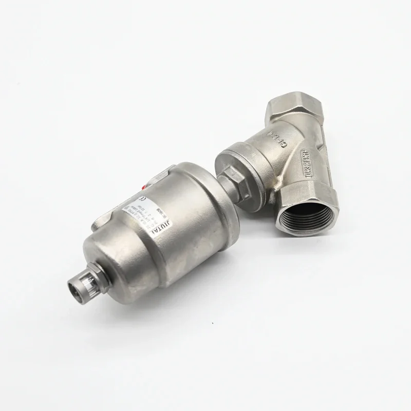 JTAIV DN32 Pneumatic Threaded connection Ends Y-type Stainless Steel Pneumatic Angle Seat Valve