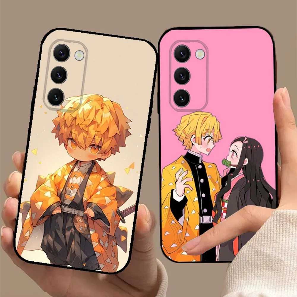 Custodia Per Telefono Demon Slayer Z-Zenitsu Per Samsung S23,23,22,30,21,10,9,Note20 Ultra,Lite,Ultra,5G,Plus,Fe, Custodia Morbida Nera