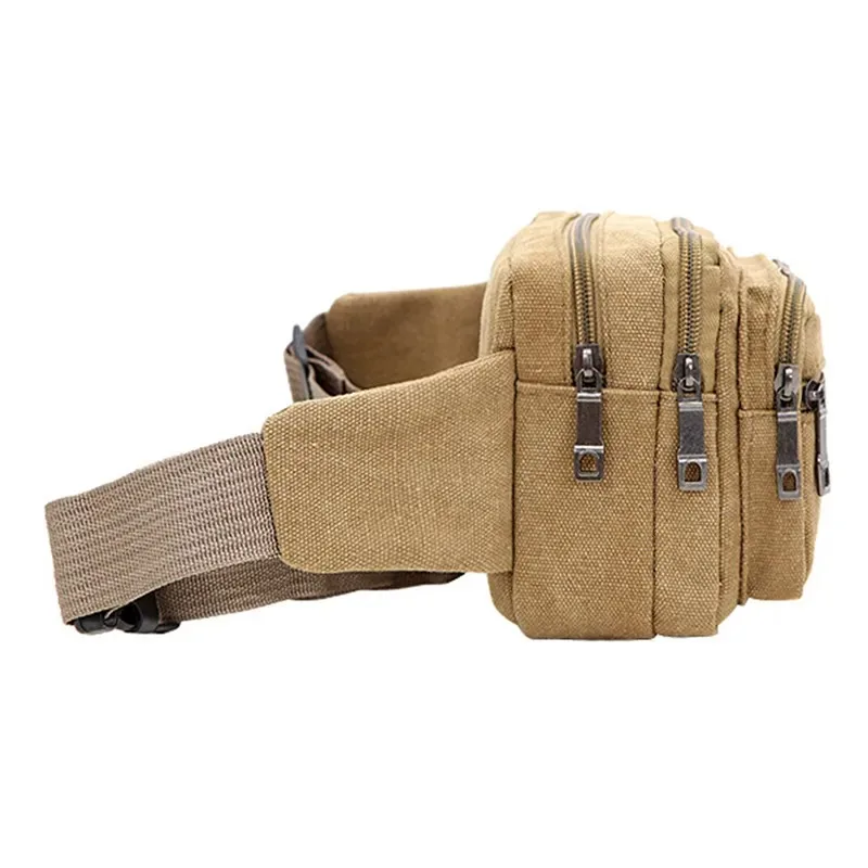 Leinwand Taille Tasche Outdoor Sport Multifunktionale Männliche Taille Pack Hohe Qualität Langlebig Hohe kapazität Taschen Tragbare Telefon Geldbörse – Detail 21