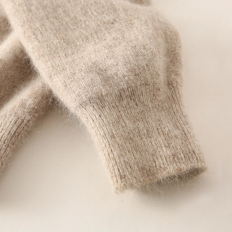 ZYCZCXX 100% Mink Cashmere Women Sweater Basic Bottoming Female Pullover Long Sleeve New Knitwear Tops turtleneck Autumn Winter 5