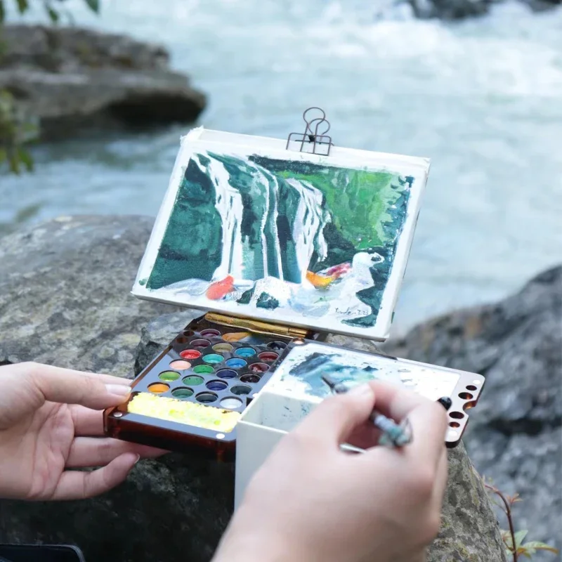 Portable Easel Art Students Go Out To Sketch Special Wooden Oil Painting Box High Quality Sketch Board Easel Painting Tools - 21 - View #8