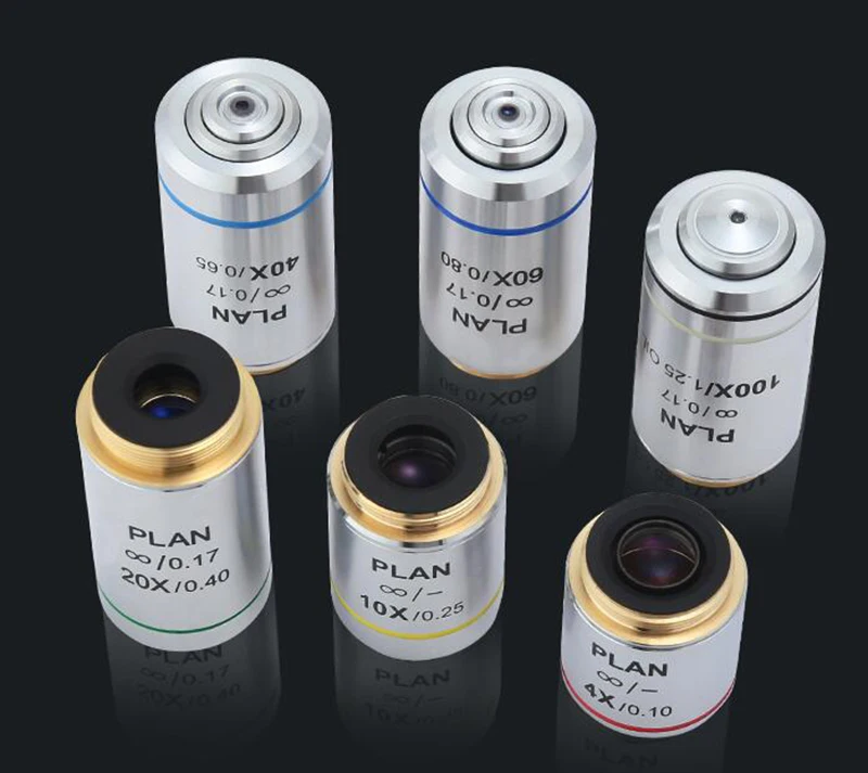 Objectif Achromatique Infinity Objectifs Noirs Multicouches 4X 10X 20X 40X 60X 100X Pour Microscope Haut De Gamme