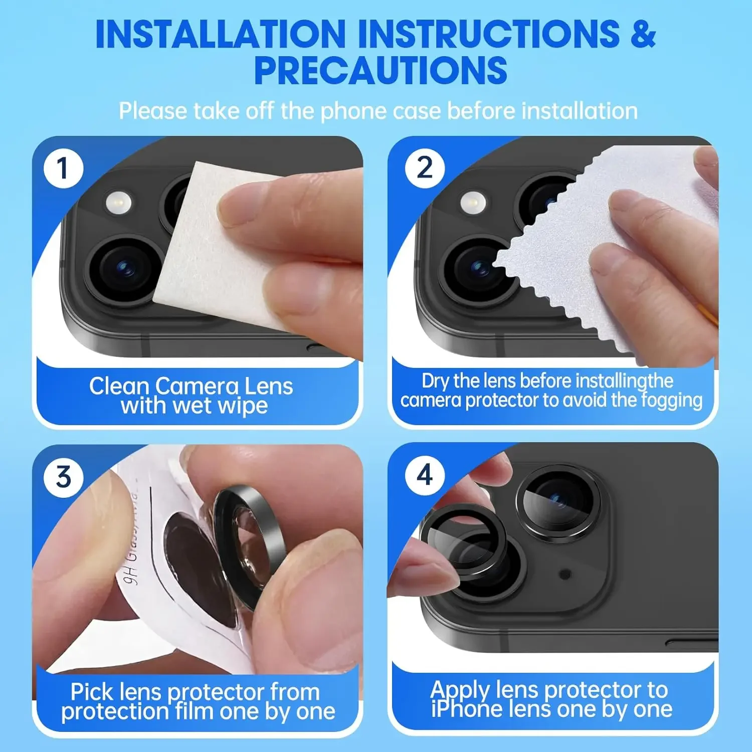 Premium Tempered Glass Camera Lens Protector Cover - Phone Accessories