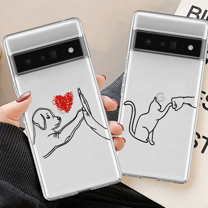 Pet-Themed Silicone Phone Case - Soft Clear Shockproof Cover