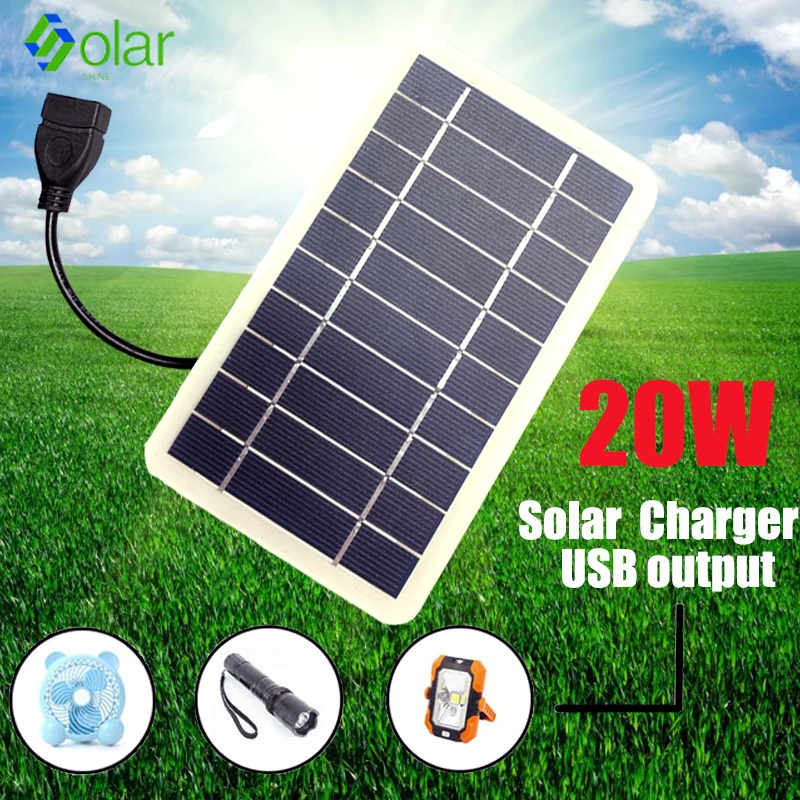 Solar Charger 20w Usb Portable Solar Charger Power Bank Solar