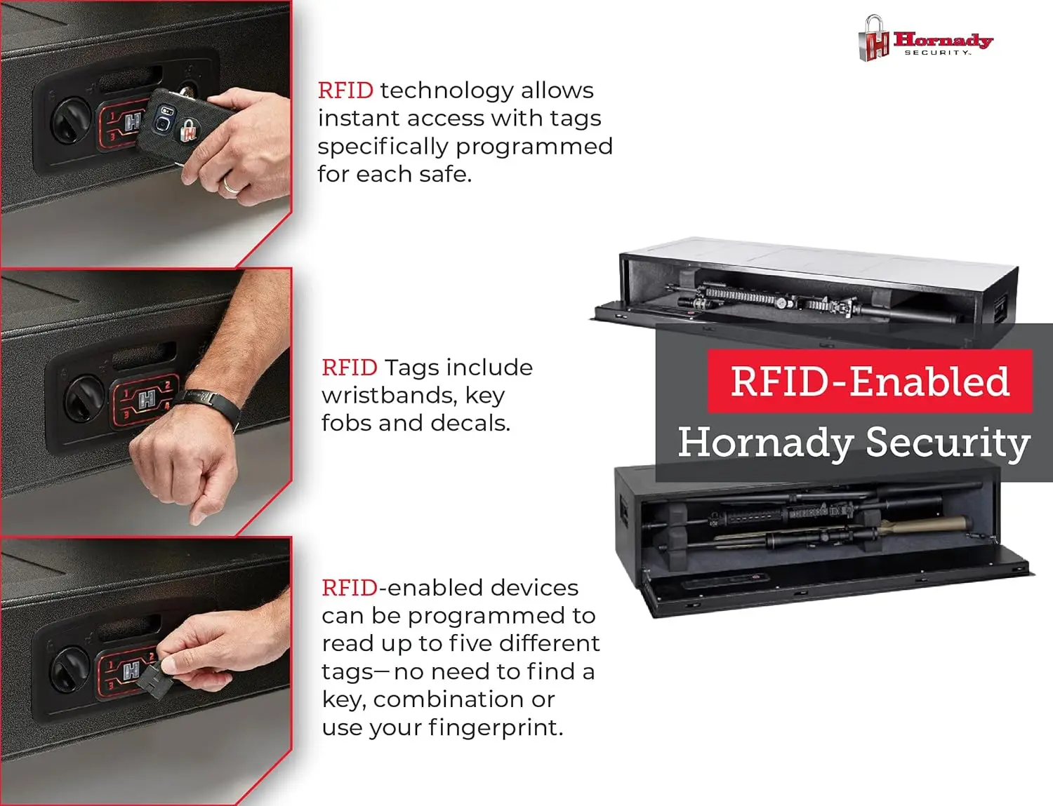Hornady RAPiD Safe AR Gun Locker with RFID Touch Free Entry-Tamper Proof Gun Safe Perfect for Storing Accessories